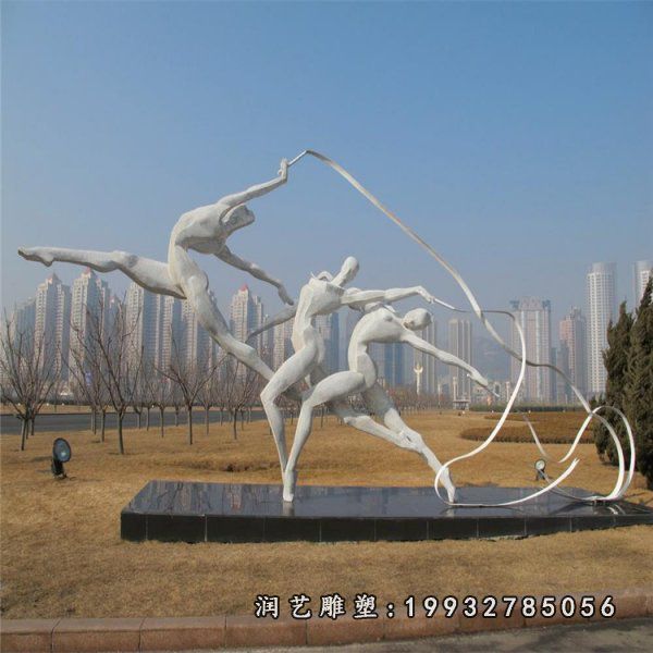 街道不锈钢体操雕塑