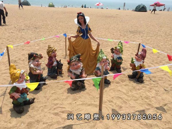 庭院玻璃钢玻璃钢白雪公主和小矮人雕塑