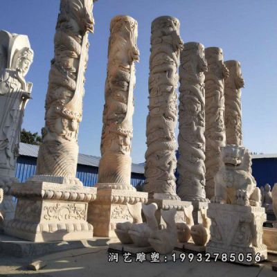 大理石龙柱雕塑
