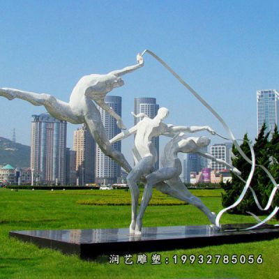 公园不锈钢体操雕塑