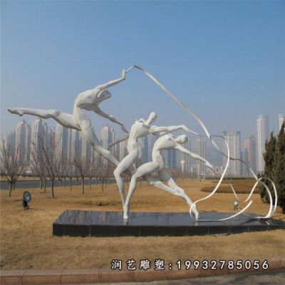 街道不锈钢体操雕塑