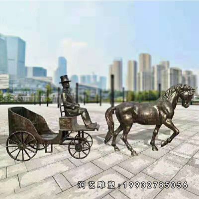 铜雕马车景观雕塑