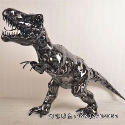 酒店不锈钢恐龙雕塑