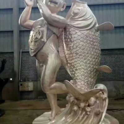 园林鱼动物铜雕
