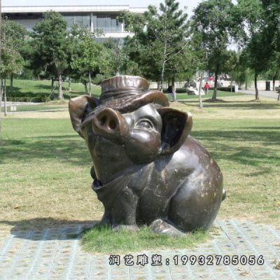户外猪动物铜雕