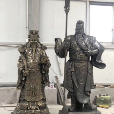 公司关公人物铜雕