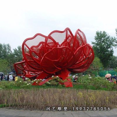 学校不锈钢玫瑰花雕塑
