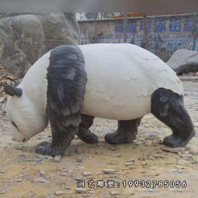 园林熊猫动物石雕