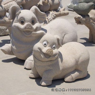 商业街猪动物石雕