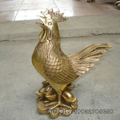 城市动物鸡铜雕