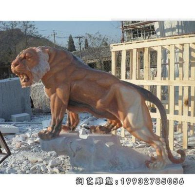 小区动物老虎石雕