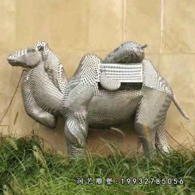 庭院不锈钢骆驼雕塑